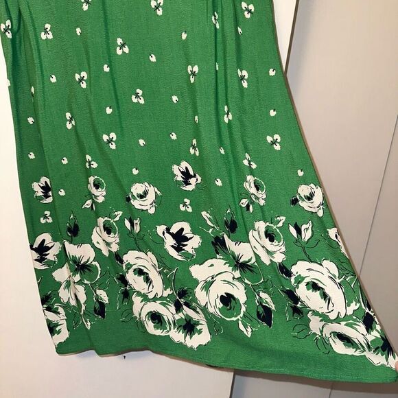 Abercrombie and Fitch Women’s Green Floral Pencil Dress Size Large - Picture 2 of 11